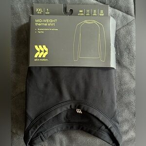 All in Motion Black Mid-Weight Activewear Top Thermal Shirt XXL